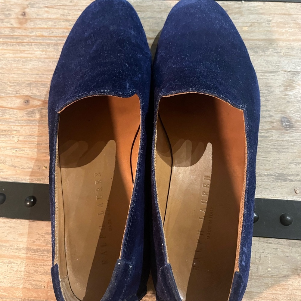 Ralph Lauren Blue Suede Loafers - Picture 3 of 8